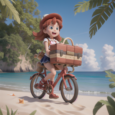 Image For Post Anime, accordion, beach, rocket, treasure, bicycle, HD, 4K, AI Generated Art