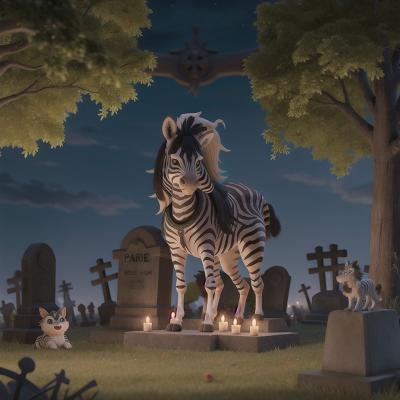 Image For Post Anime, zebra, park, demon, haunted graveyard, werewolf, HD, 4K, AI Generated Art