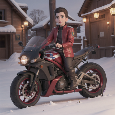 Image For Post Anime, motorcycle, lamp, police officer, snow, vampire, HD, 4K, AI Generated Art