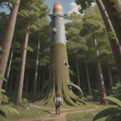 Image For Post Anime, forest, alien planet, rocket, detective, suspicion, HD, 4K, AI Generated Art
