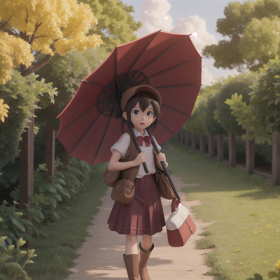 Image For Post Anime, school, farm, umbrella, bravery, king, HD, 4K, AI Generated Art