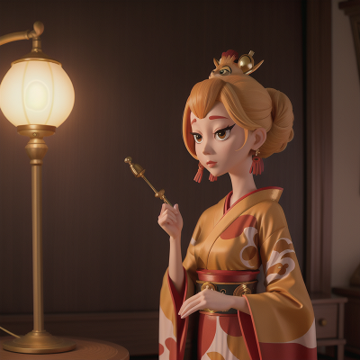 Image For Post Anime, giraffe, villain, lamp, geisha, key, HD, 4K, AI Generated Art