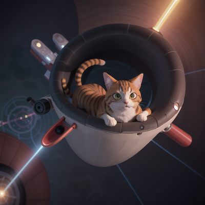 Image For Post Anime, cat, swimming, spaceship, wormhole, laser gun, HD, 4K, AI Generated Art