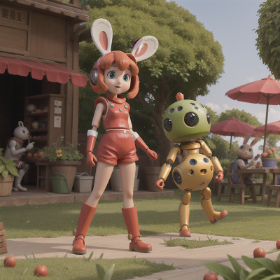 Image For Post Anime, camera, fruit market, robot, garden, rabbit, HD, 4K, AI Generated Art