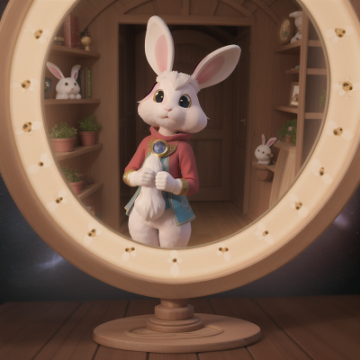 Image For Post Anime, rabbit, enchanted mirror, space, village, scientist, HD, 4K, AI Generated Art