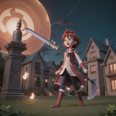Image For Post Anime, rocket, haunted mansion, city, sword, park, HD, 4K, AI Generated Art