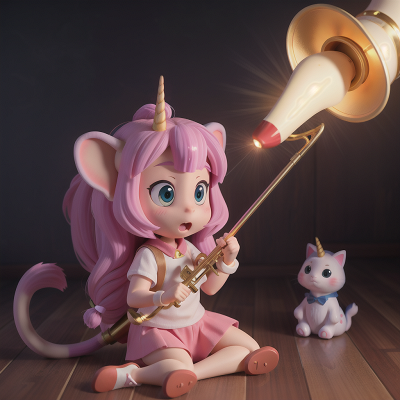 Image For Post Anime, trumpet, unicorn, cat, elephant, rocket, HD, 4K, AI Generated Art