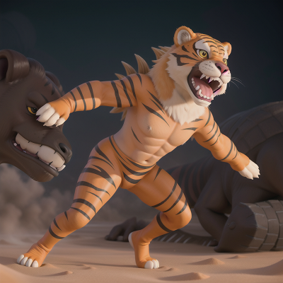 Image For Post Anime, sabertooth tiger, alien, sandstorm, circus, bear, HD, 4K, AI Generated Art