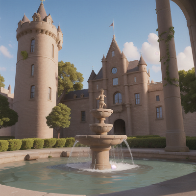 Image For Post Anime, museum, police officer, teacher, fountain, castle, HD, 4K, AI Generated Art