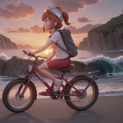 Image For Post Anime, sunset, bicycle, scientist, sunrise, tsunami, HD, 4K, AI Generated Art