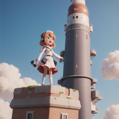 Image For Post Anime, tower, camera, surprise, virtual reality, rocket, HD, 4K, AI Generated Art