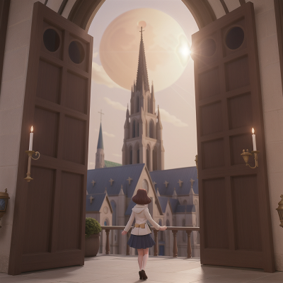 Image For Post Anime, cathedral, romance, skyscraper, success, solar eclipse, HD, 4K, AI Generated Art