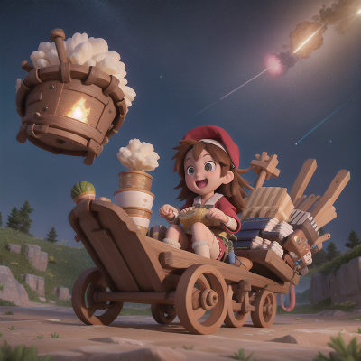 Image For Post Anime, treasure, drought, meteor shower, sled, accordion, HD, 4K, AI Generated Art