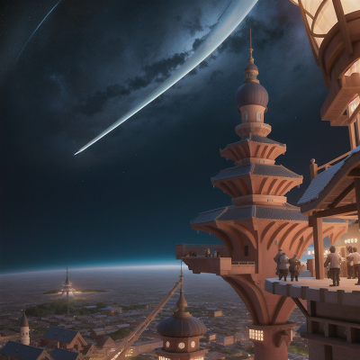 Image For Post Anime, space station, market, sword, castle, tsunami, HD, 4K, AI Generated Art