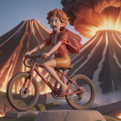 Image For Post Anime, statue, success, bicycle, anger, volcano, HD, 4K, AI Generated Art