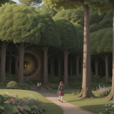 Image For Post Anime, scientist, wormhole, forest, garden, museum, HD, 4K, AI Generated Art