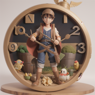 Image For Post Anime, clock, farmer, bird, hero, treasure, HD, 4K, AI Generated Art