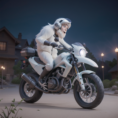 Image For Post Anime, celebrating, ghostly apparition, motorcycle, yeti, artificial intelligence, HD, 4K, AI Generated Art