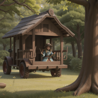Image For Post Anime, hat, enchanted forest, samurai, car, farmer, HD, 4K, AI Generated Art