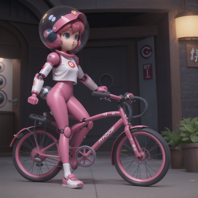 Image For Post Anime, teleportation device, bicycle, bubble tea, robot, space, HD, 4K, AI Generated Art