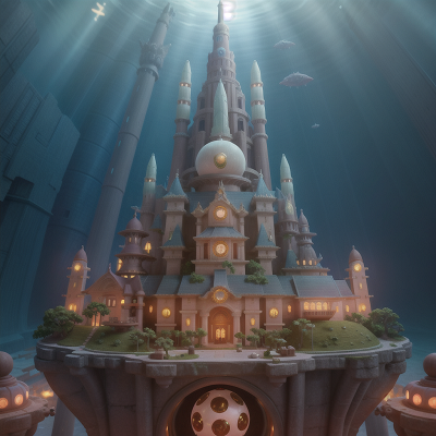 Image For Post Anime, underwater city, crystal ball, temple, futuristic metropolis, spaceship, HD, 4K, AI Generated Art