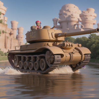 Image For Post Anime, river, pharaoh, tank, chimera, tractor, HD, 4K, AI Generated Art