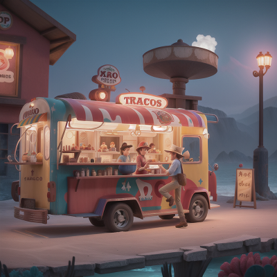 Image For Post Anime, taco truck, wizard's hat, ice cream parlor, underwater city, cowboys, HD, 4K, AI Generated Art