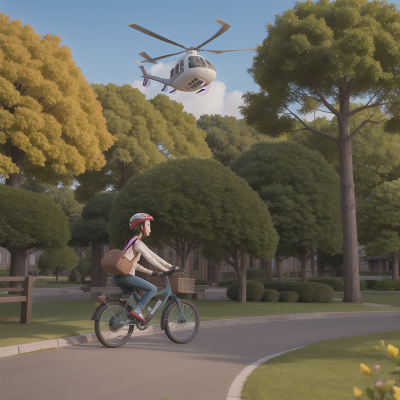Image For Post Anime, park, bicycle, coffee shop, helicopter, yeti, HD, 4K, AI Generated Art