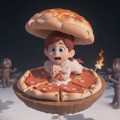 Image For Post Anime, ghostly apparition, surprise, sasquatch, pizza, drought, HD, 4K, AI Generated Art