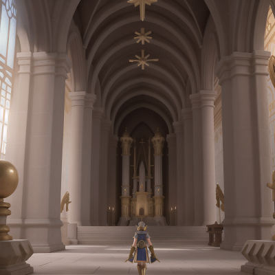 Image For Post Anime, space, cathedral, temple, gladiator, crystal, HD, 4K, AI Generated Art