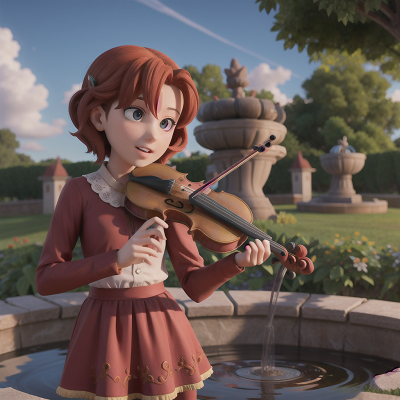 Image For Post Anime, fountain, farm, violin, spell book, betrayal, HD, 4K, AI Generated Art