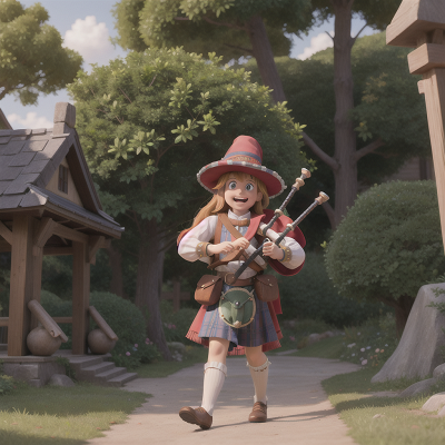 Image For Post Anime, knights, surprise, wizard's hat, exploring, bagpipes, HD, 4K, AI Generated Art