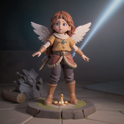 Image For Post Anime, angel, teleportation device, dwarf, spaceship, statue, HD, 4K, AI Generated Art