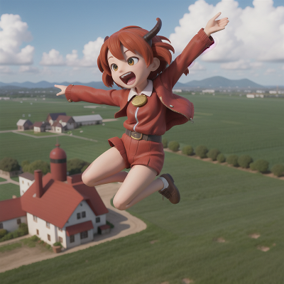 Image For Post Anime, jumping, airplane, key, farm, demon, HD, 4K, AI Generated Art