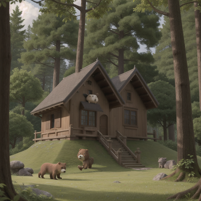 Image For Post Anime, forest, hail, telescope, castle, bear, HD, 4K, AI Generated Art