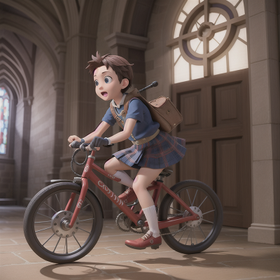 Image For Post Anime, bagpipes, bicycle, bravery, spell book, cathedral, HD, 4K, AI Generated Art