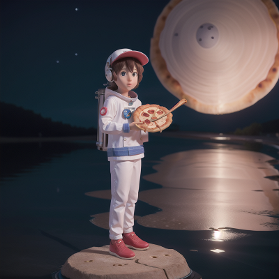 Image For Post Anime, musician, moonlight, astronaut, hat, pizza, HD, 4K, AI Generated Art