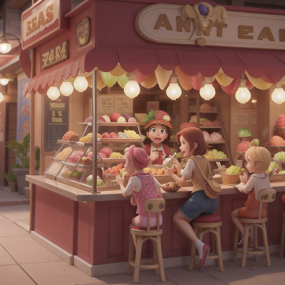 Image For Post Anime, ice cream parlor, fruit market, surprise, betrayal, golden egg, HD, 4K, AI Generated Art