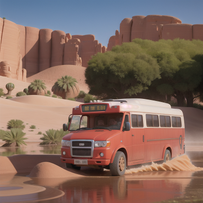 Image For Post Anime, hail, hovercraft, desert oasis, tiger, bus, HD, 4K, AI Generated Art