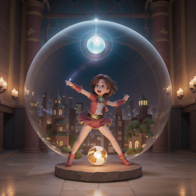 Image For Post Anime, city, crystal ball, treasure, singing, force field, HD, 4K, AI Generated Art