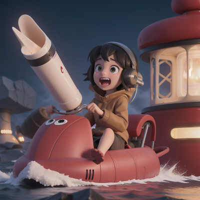 Image For Post Anime, submarine, sled, alien, crying, fighting, HD, 4K, AI Generated Art