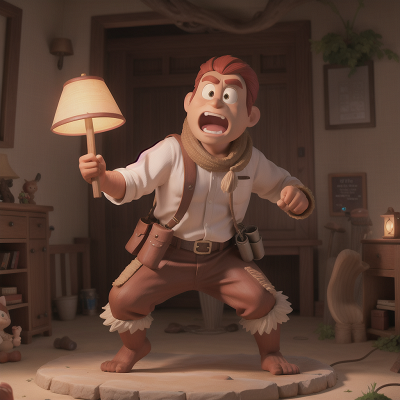 Image For Post Anime, lamp, bigfoot, archaeologist, celebrating, anger, HD, 4K, AI Generated Art
