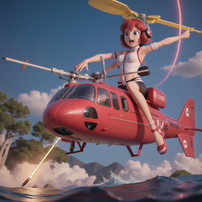 Image For Post Anime, helicopter, singing, flood, laser gun, swimming, HD, 4K, AI Generated Art