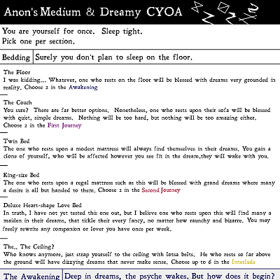 Image For Post Anon's Medium&Dreamy CYOA from /tg/
