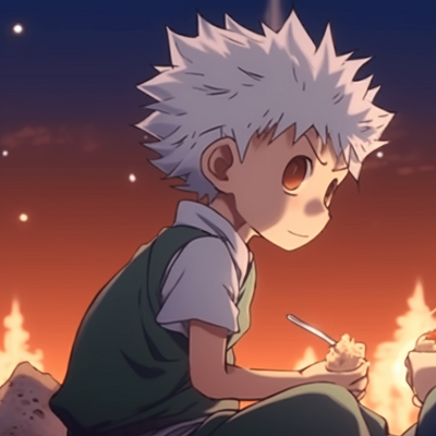 Image For Post | Faces of Gon and Killua at sunset, warm hues and intense gazes. gon and killua matching pfp gif pfp for discord. - [gon and killua matching pfp, aesthetic matching pfp ideas](https://hero.page/pfp/gon-and-killua-matching-pfp-aesthetic-matching-pfp-ideas)