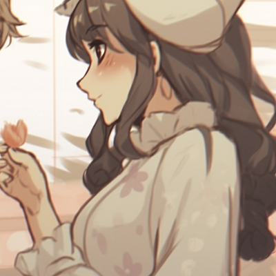 Image For Post | Two characters in old-fashioned attires, cream colors and soft lines, arms tenderly intertwined vintage style cute couple matching pfp pfp for discord. - [cute couple matching pfp, aesthetic matching pfp ideas](https://hero.page/pfp/cute-couple-matching-pfp-aesthetic-matching-pfp-ideas)