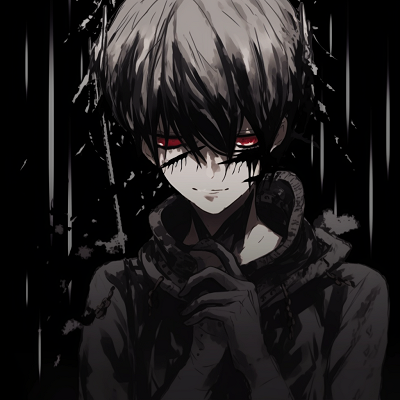 Image For Post | Monochrome shot of Kaneki featuring grunge art aesthetic, highlighting the worn and torn textures. unique anime grunge aesthetics - [Superior Anime Grunge Pfp](https://hero.page/pfp/superior-anime-grunge-pfp)