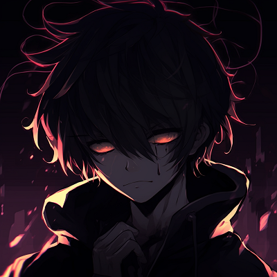 Image For Post | An anime character in shadow with eyes glowing, vivid colors contrasting with the darkness. unique black pfp anime pfp for discord. - [Black PFP Anime Collections](https://hero.page/pfp/black-pfp-anime-collections)
