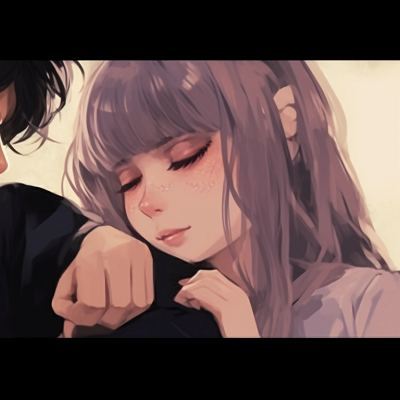 Image For Post | Two characters sharing a quiet moment, muted colors and soft shades, showcasing the melancholy. artistic matching couple pfp pfp for discord. - [matching couple pfp, aesthetic matching pfp ideas](https://hero.page/pfp/matching-couple-pfp-aesthetic-matching-pfp-ideas)