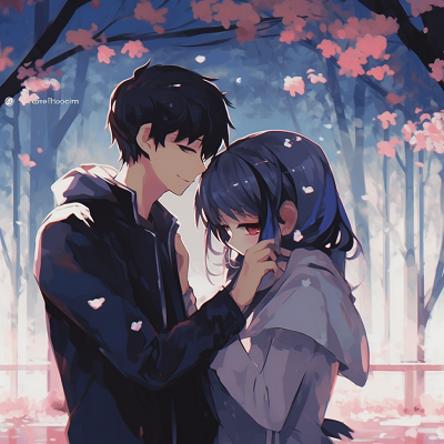 Image For Post Under the Cherry Blossom Tree with You - sweet moments in couple anime matching pfp